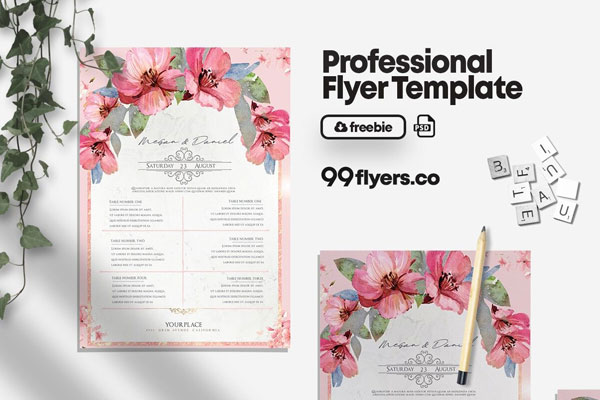 Wedding Check List Flyer Template FREE PSD
