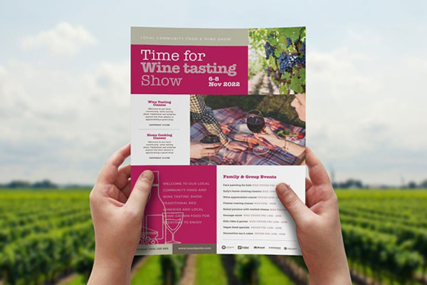 Wine Tasting Rack Card and Poster Templates FREE PSD