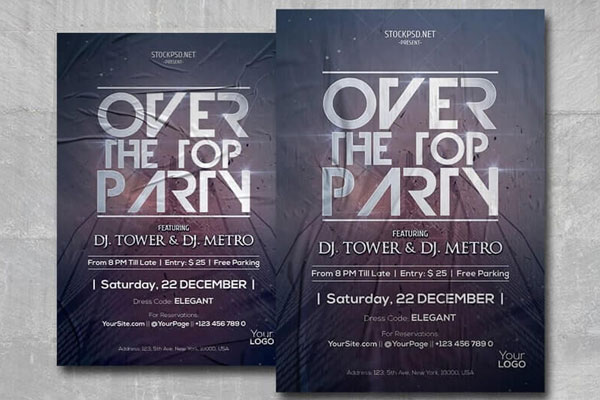 Wrinkled, Urban Night Party Flyer Template FREE PSD