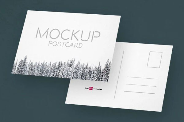 2 Mockups of a Pair of Postcards in Different Views FREE PSD