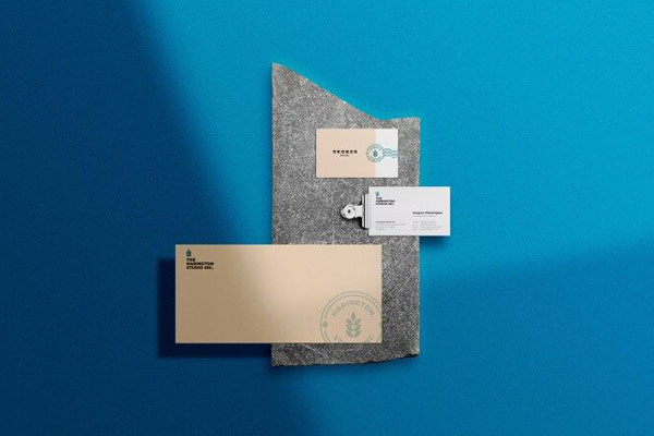 2 Mockups of Stationery Branding Design from Different Angles FREE PSD