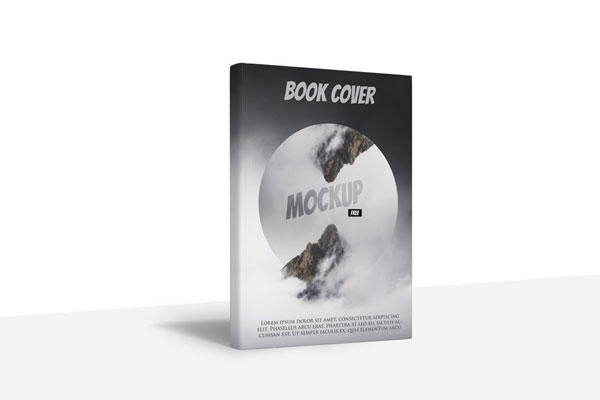 3/4 View of a Standing Book Cover Mockup FREE PSD