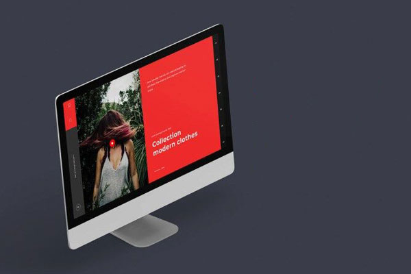 3/4 View White iMac Screen Mockup FREE PSD