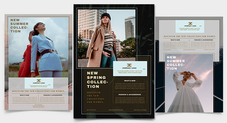 3 Clean, Modern Fashion Flyer Templates FREE PSD