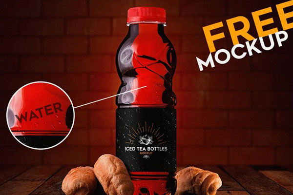 3 Mockups Featuring Iced Tea Bottles in Different Positions FREE PSD