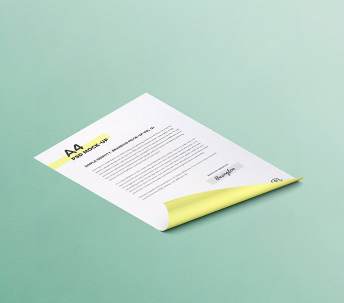 3 Mockups of a Curled A4 Paper in Different Views FREE PSD
