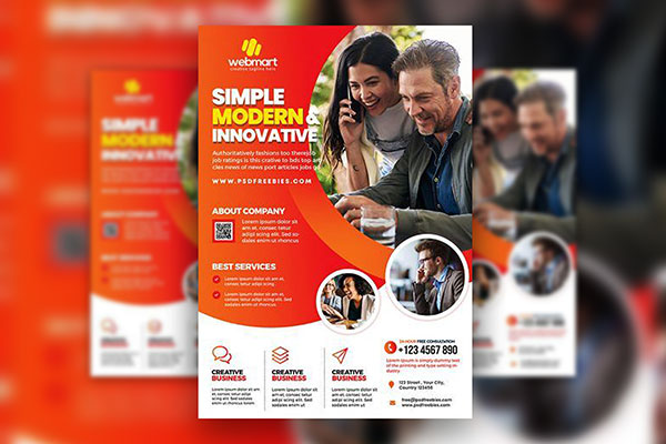 3 Modern Abstract Business Flyer Templates FREE PSD