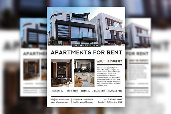 3 Modern Real Estate Flyer Templates FREE PSD