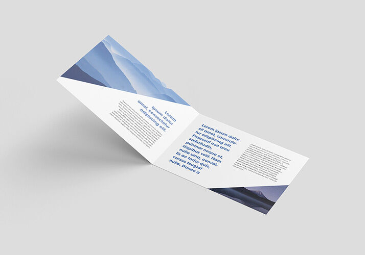 4 Mockups of Horizontal Bi-fold Leaflet FREE PSD