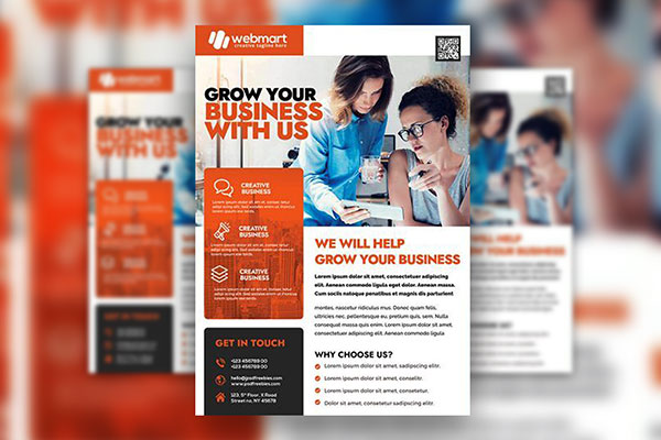 4 Modern Geometric Corporate Flyer Template FREE PSD