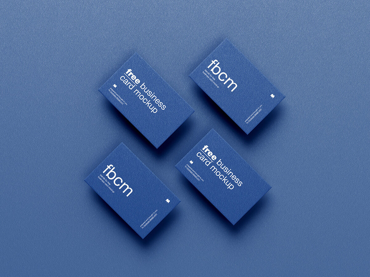 5 Minimalistic Business Card Mockups in Different Views FREE PSD