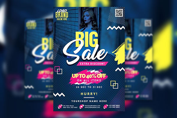 Abstract Big Sale Flyer Template FREE PSD