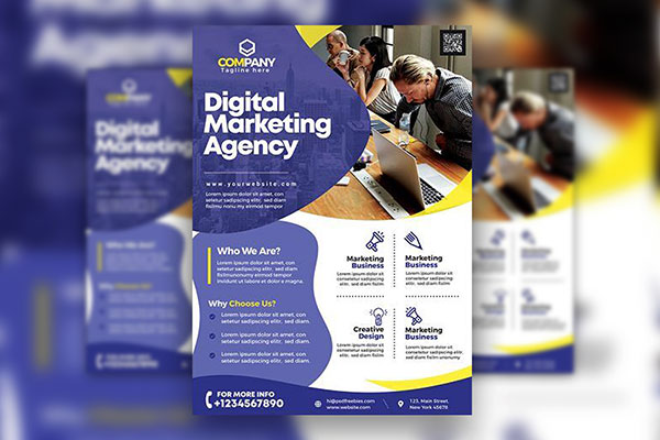 Abstract Marketing Agency Flyer Template FREE PSD