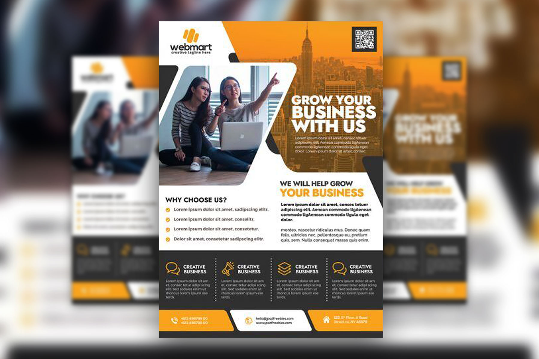 Black and Orange, Modern Business Flyer Template Free Download ...