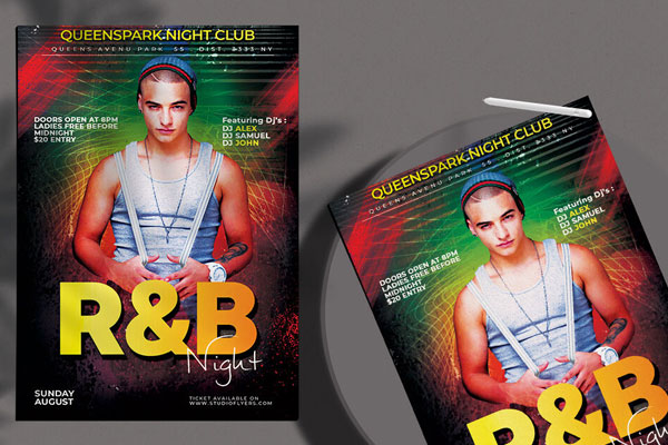 Bold Modern R&B Event Flyer Template FREE PSD