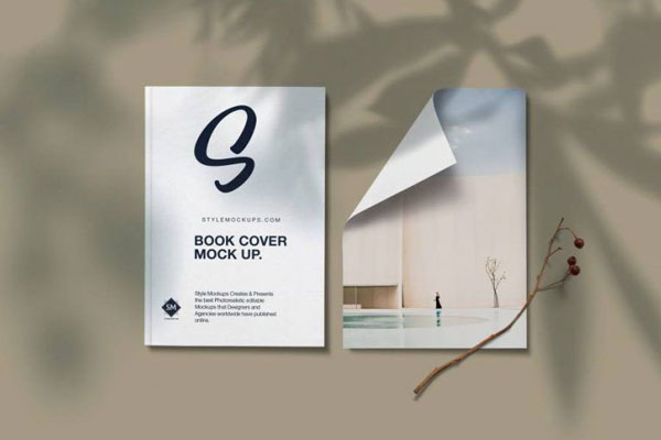 Book and Folded Paper Mockup from Top View FREE PSD