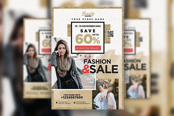 Border Modern Fashion Sale Flyer Template FREE PSD