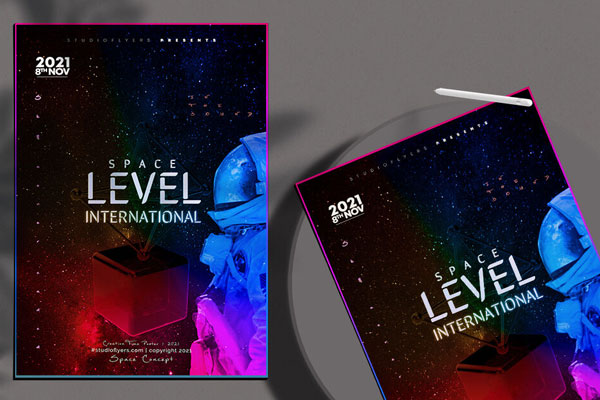 Border Modern Party Poster and Flyer Template FREE PSD