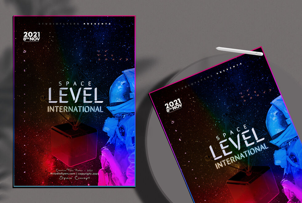 Border Modern Party Poster and Flyer Template FREE PSD