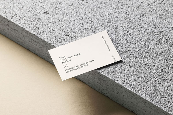 Business Card on a Concrete Block Mockup FREE PSD