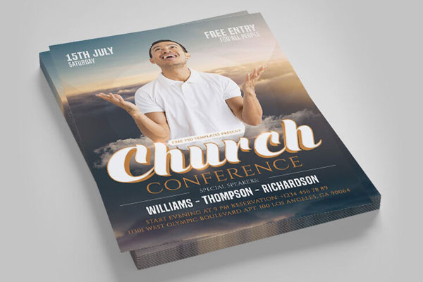 Church Conference Flyer Template and Facebook Cover FREE PSD