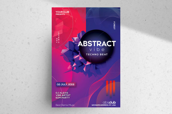 Circle Abstract Club Event Flyer Template FREE PSD