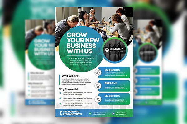 Circle Classic Corporate Flyer Template Free Download | Resource Boy for Business Flyer Templates Free Printable