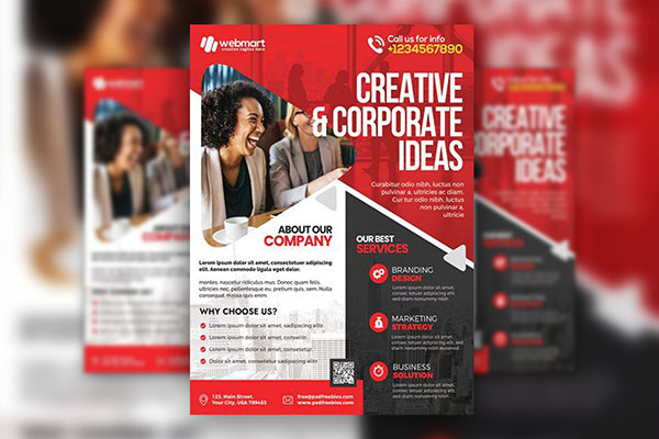 Classic A4 Corporate Flyer Template FREE PSD