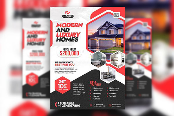 Classic Grid Real Estate Flyer Template FREE PSD
