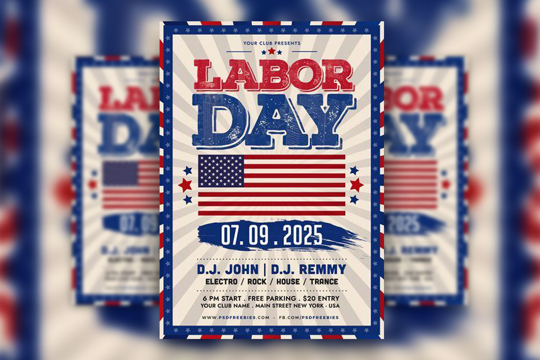 Classic Labor Day Flyer Template (FREE) Resource Boy
