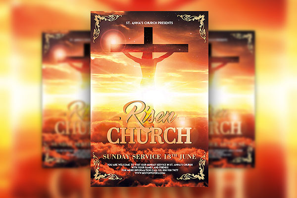 Classic Luminous Church Flyers Along with Facebook Cover Templates ...