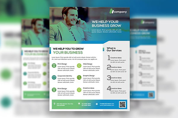 Clean and Infographic Business Flyer Template FREE PSD