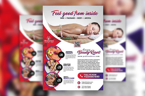 Clean Circle Beauty Salon and Spa Flyer Template FREE PSD