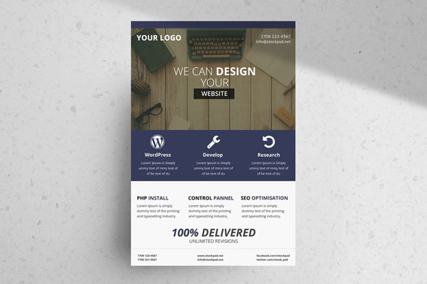 Clean Infographic Business Flyer Template FREE PSD