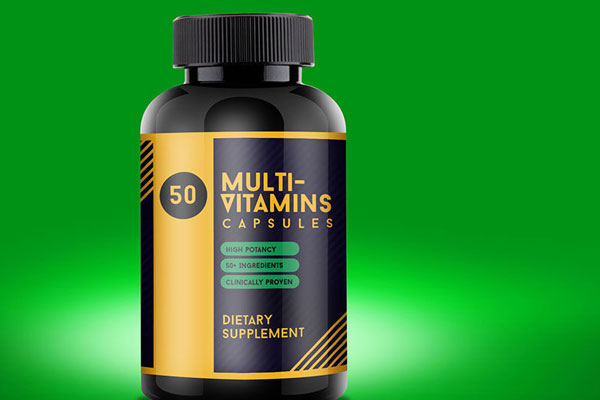 Close-up Shot Stand-up Multi Vitamin Bottle in Plain Setting Mockup FREE PSD