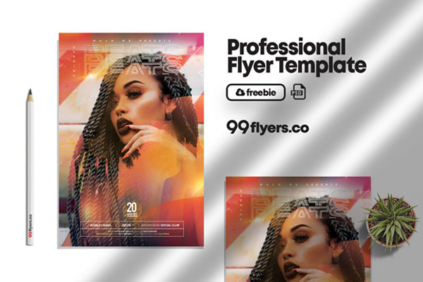 Colorful Beats Event Flyer Template FREE PSD