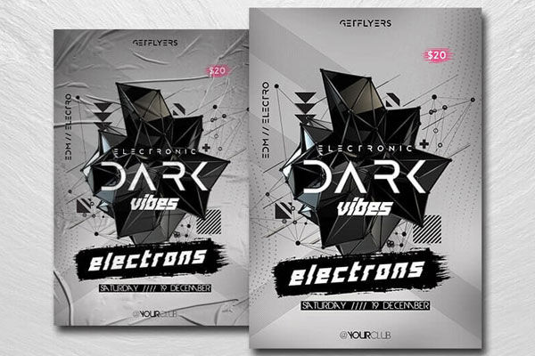 Dark Vibes Nightclub Flyer Template FREE PSD