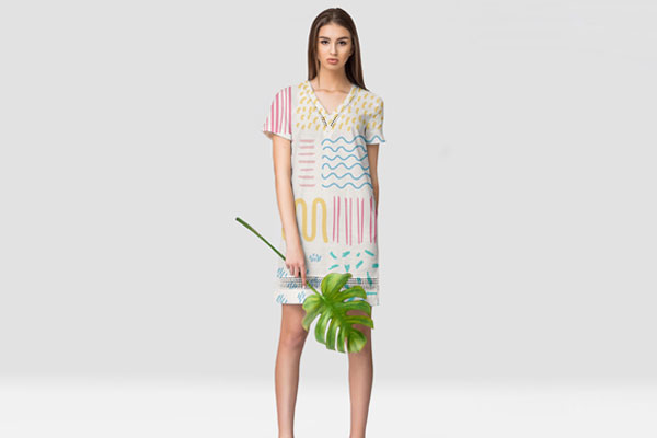 Dress Mockup Featuring a Woman Wearing it in Front View FREE PSD