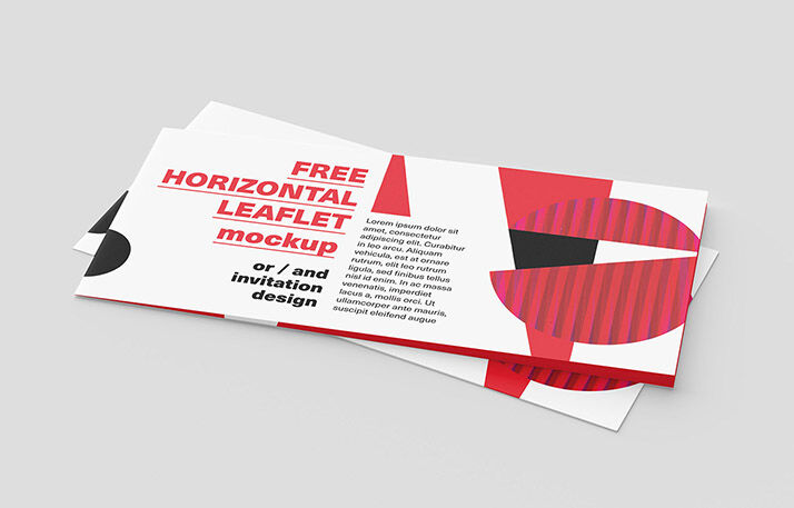 Five Mockups Showing Opened and Closed Horizontal Leaflets FREE PSD