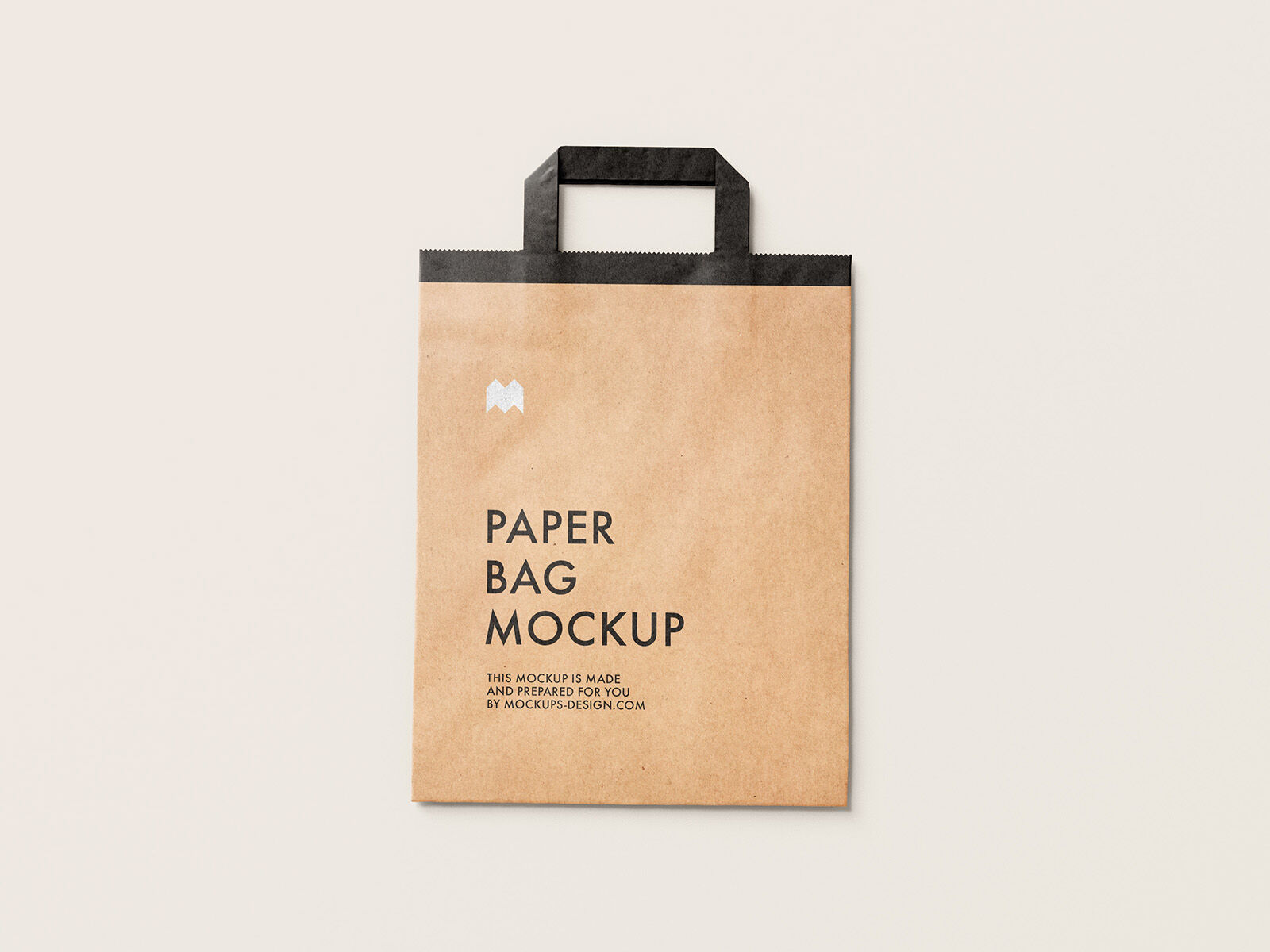 Four Mockups Showing Overhead and Perspective View of Flattened Paper Bags FREE PSD