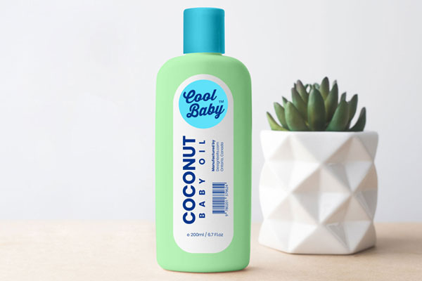 Front View of a Baby Cream/Oil Plastic Bottle Mockup FREE PSD