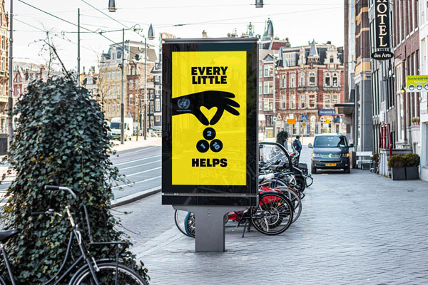 Front View of a City Road Backlit MUPI Mockup FREE PSD