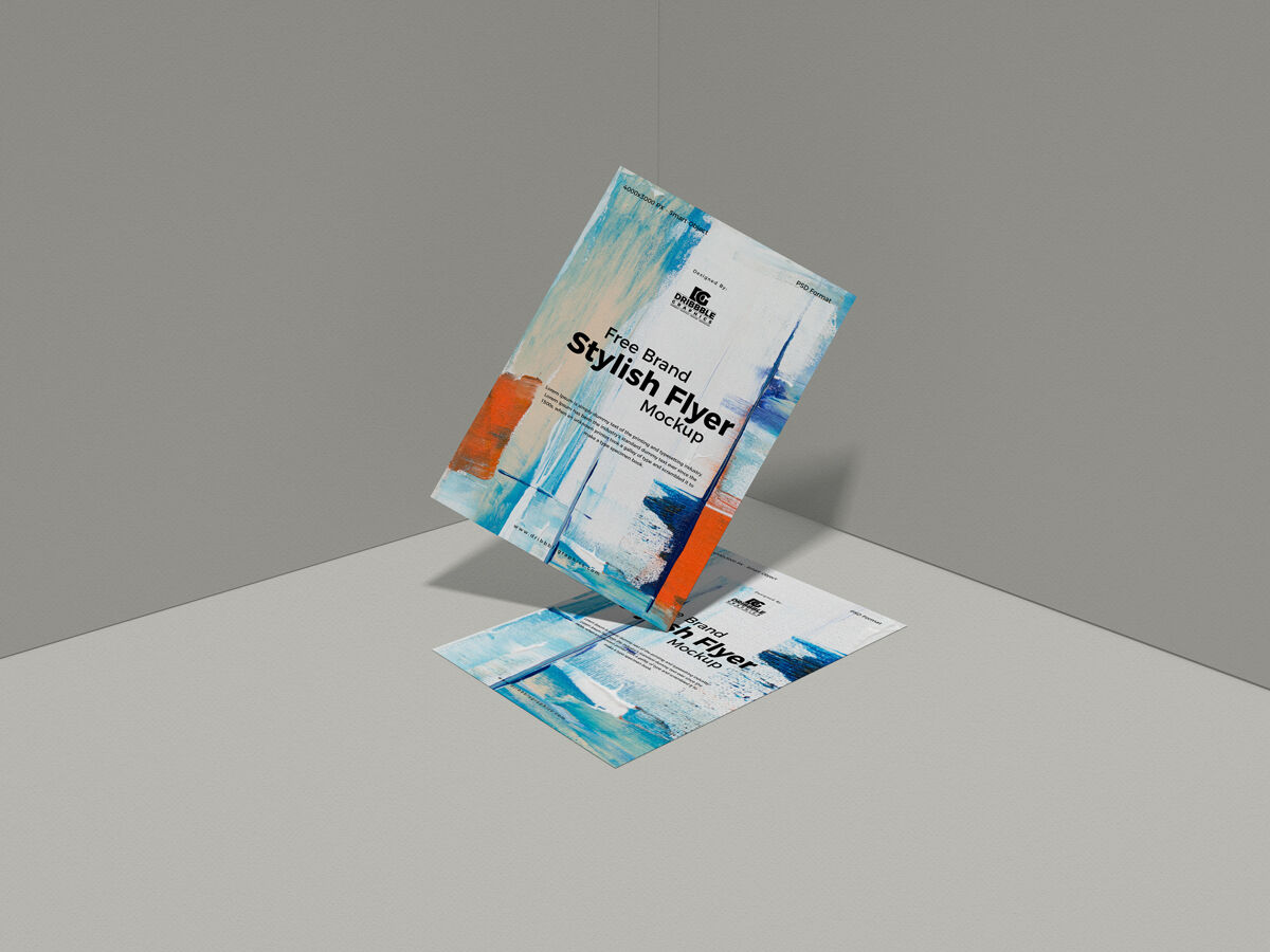 Front View of a Floating Flyer Mockup Free Download | Resource Boy