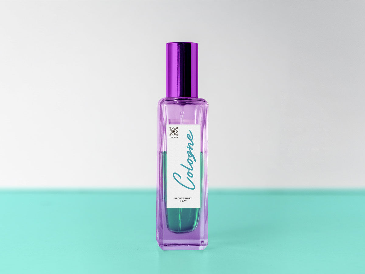 Front View of a Slim Cologne/Perfume/Scent Bottle Mockup FREE PSD