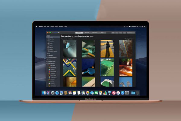 Front View of Modern Thinner MacBook Mockup FREE PSD
