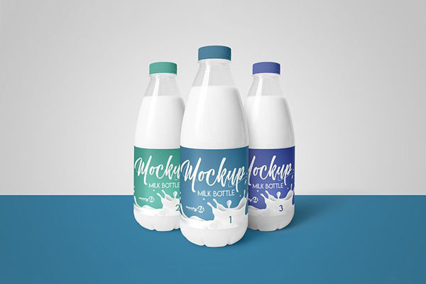 2L Frosted Plastic Milk Jug Mockup - Side View - Free Download