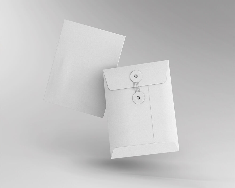 Front View of Two Envelopes With String Mockup FREE PSD