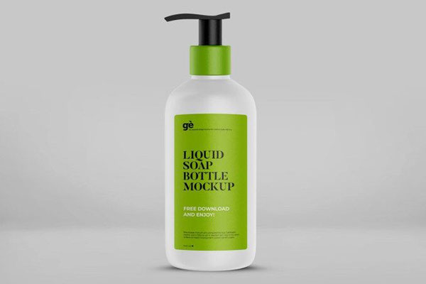 Front View Standing Liquid Soap Bottle Mockup FREE PSD
