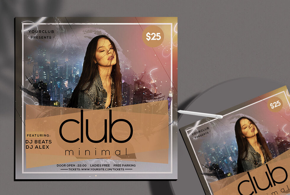 Futuristic Urban Club Party Instagram Post Template FREE PSD