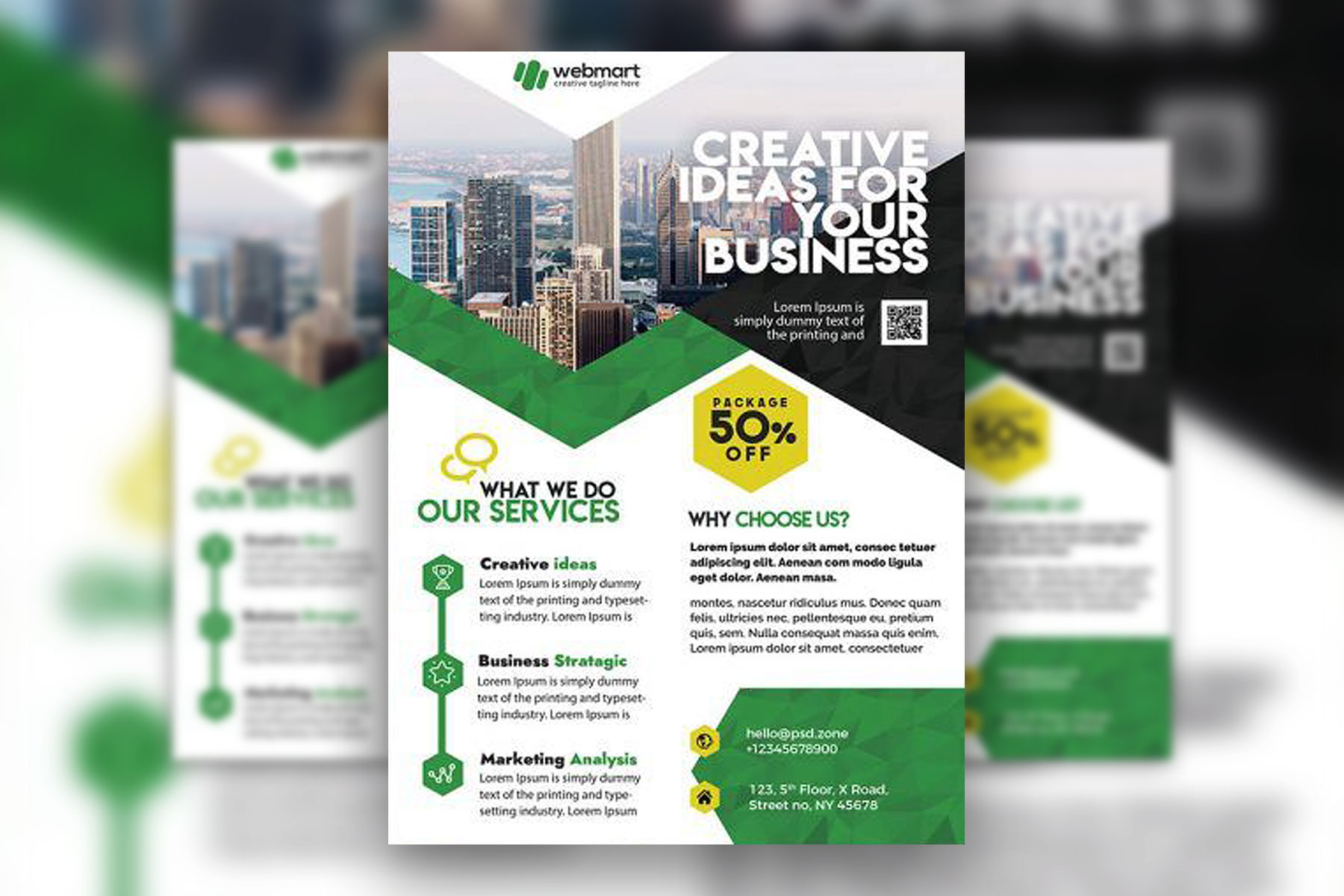 Geometric Corporate, Business Flyer Template FREE PSD